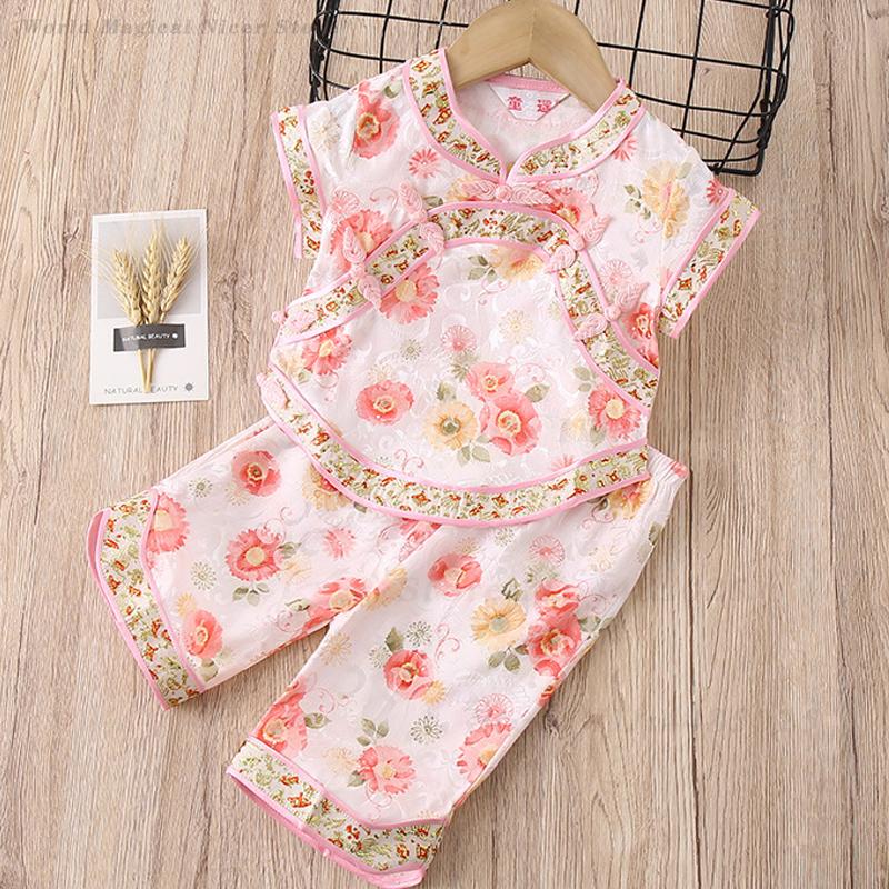Summer Clothing Baby Girl - Completo Cheongsam Estivo per Bambine, Abbigliamento