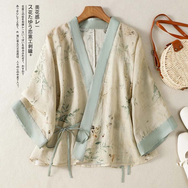 Summer Clothing Wraps - Cardigan Kimono Corto Floreale Vintage da