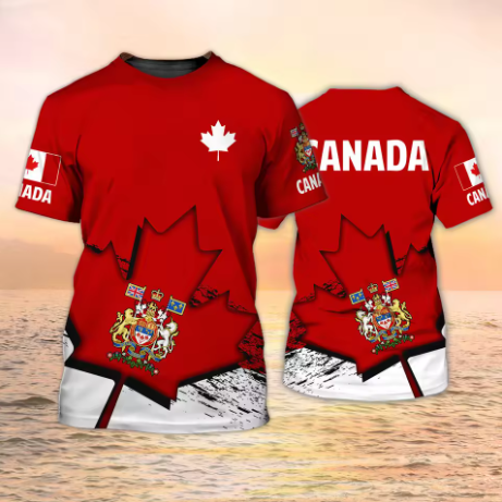 Summer Clothing Women Canada - T-shirt Canada con Stampa 3D Bandiera